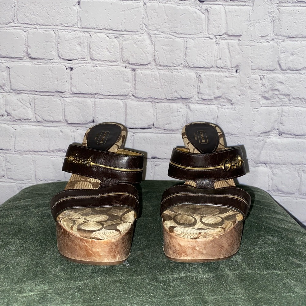 Chunky Coach Wooden Heels